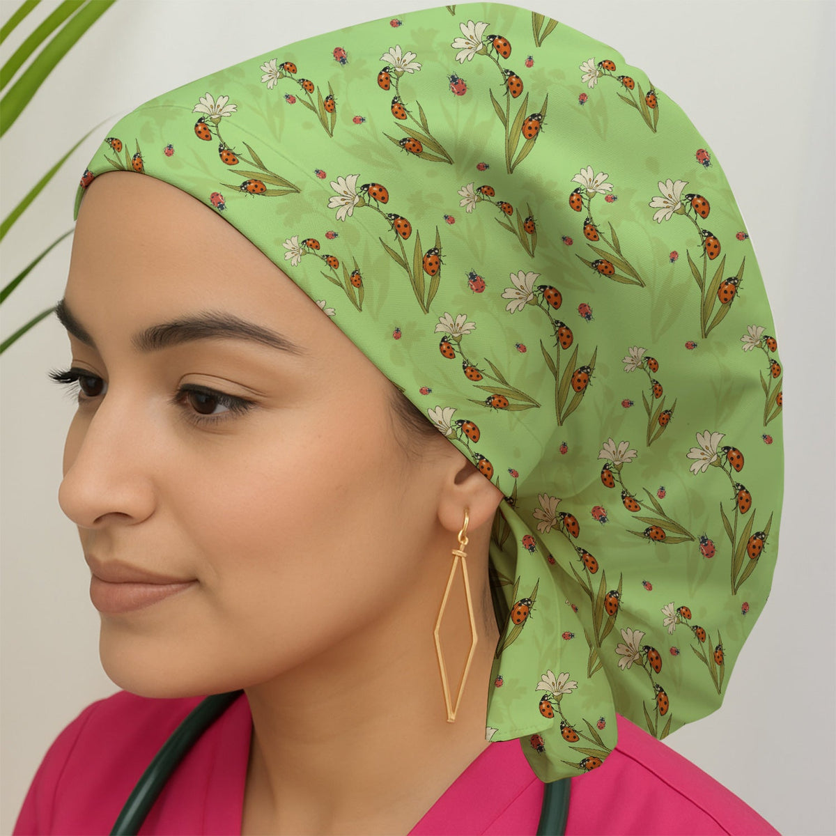 Fresh Daisy Ladybug Garden Scrub Cap
