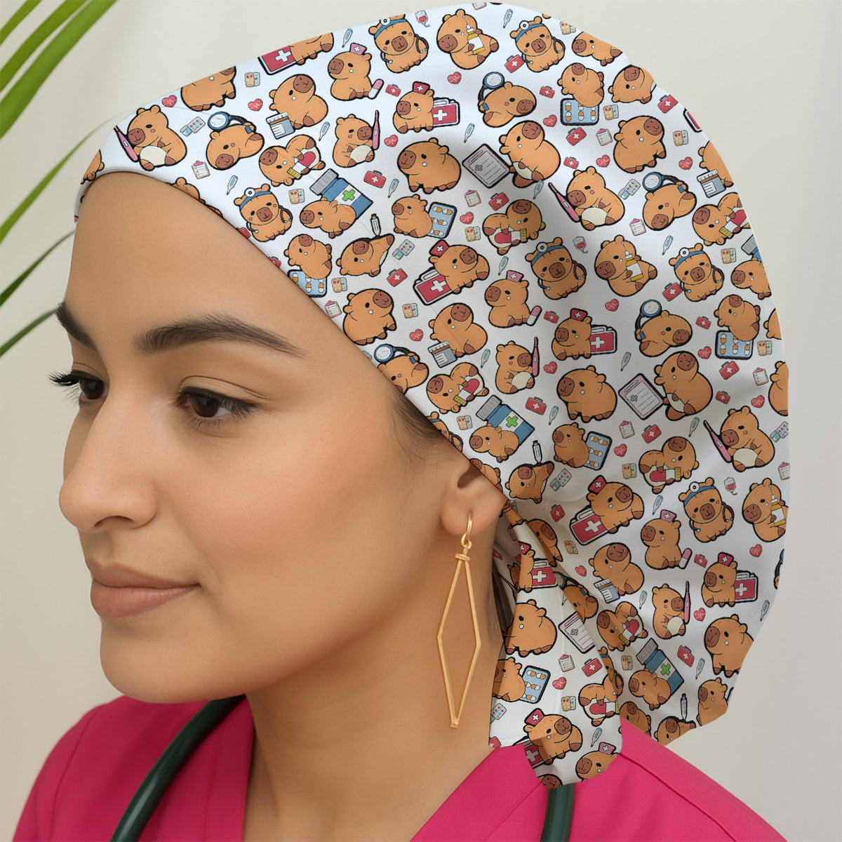 Capybara Stethoscope Medical Tools Scrub Cap
