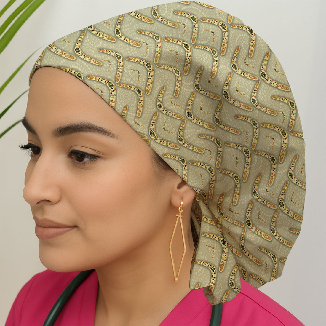 Aboriginal Boomerang Scrub Cap