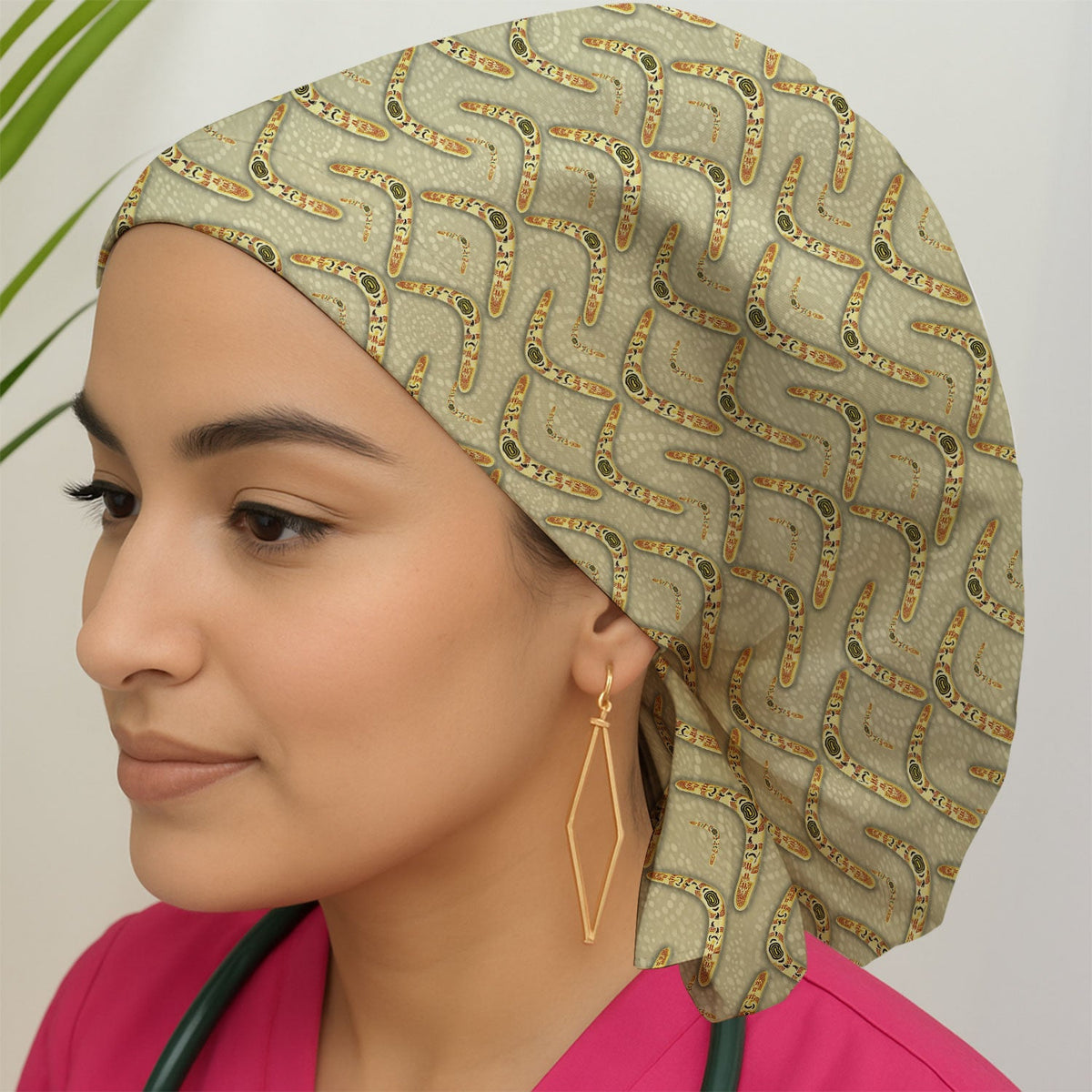 Aboriginal Boomerang Scrub Cap