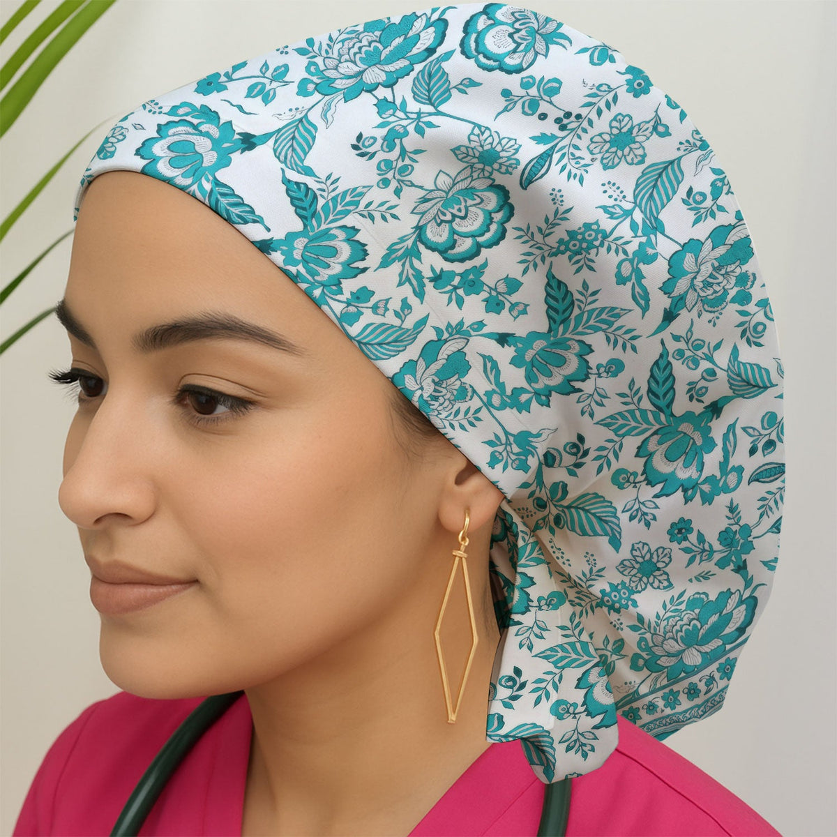 Toile De Jouy Floral Scrub Cap