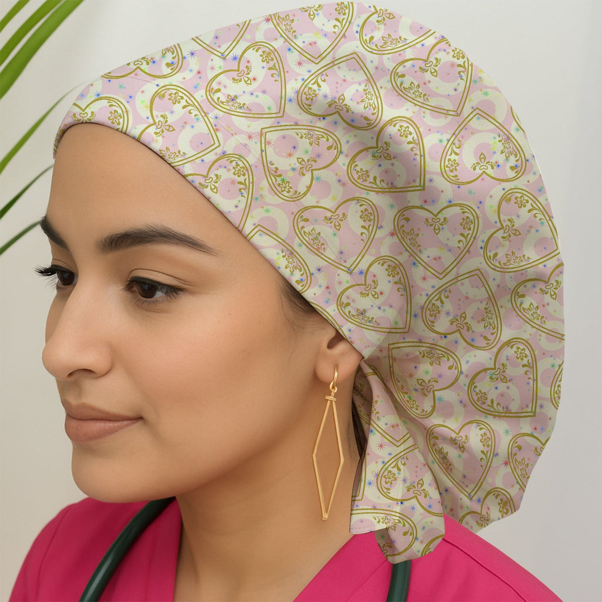Valentine Hearts Scrub Cap