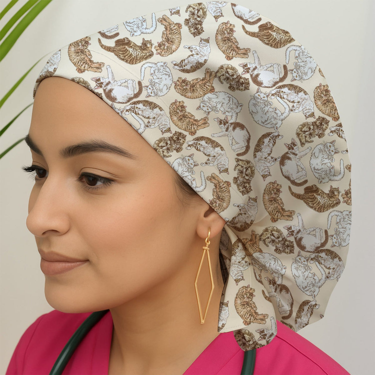 Lazy Cat Nap Scrub Cap