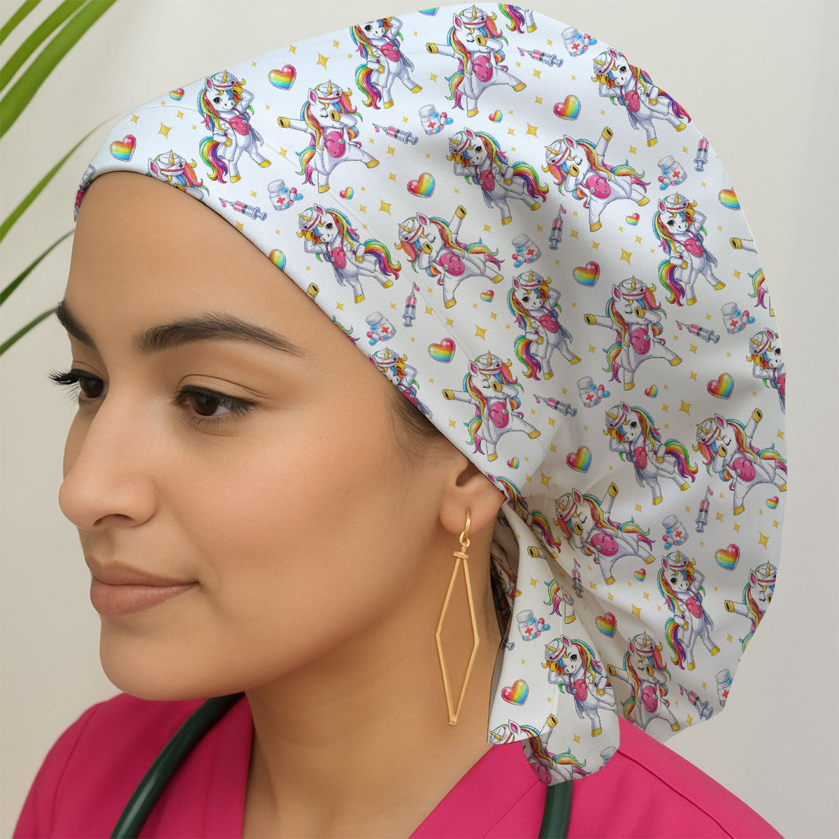 Nurse Unicorn Rainbow Scrub Cap