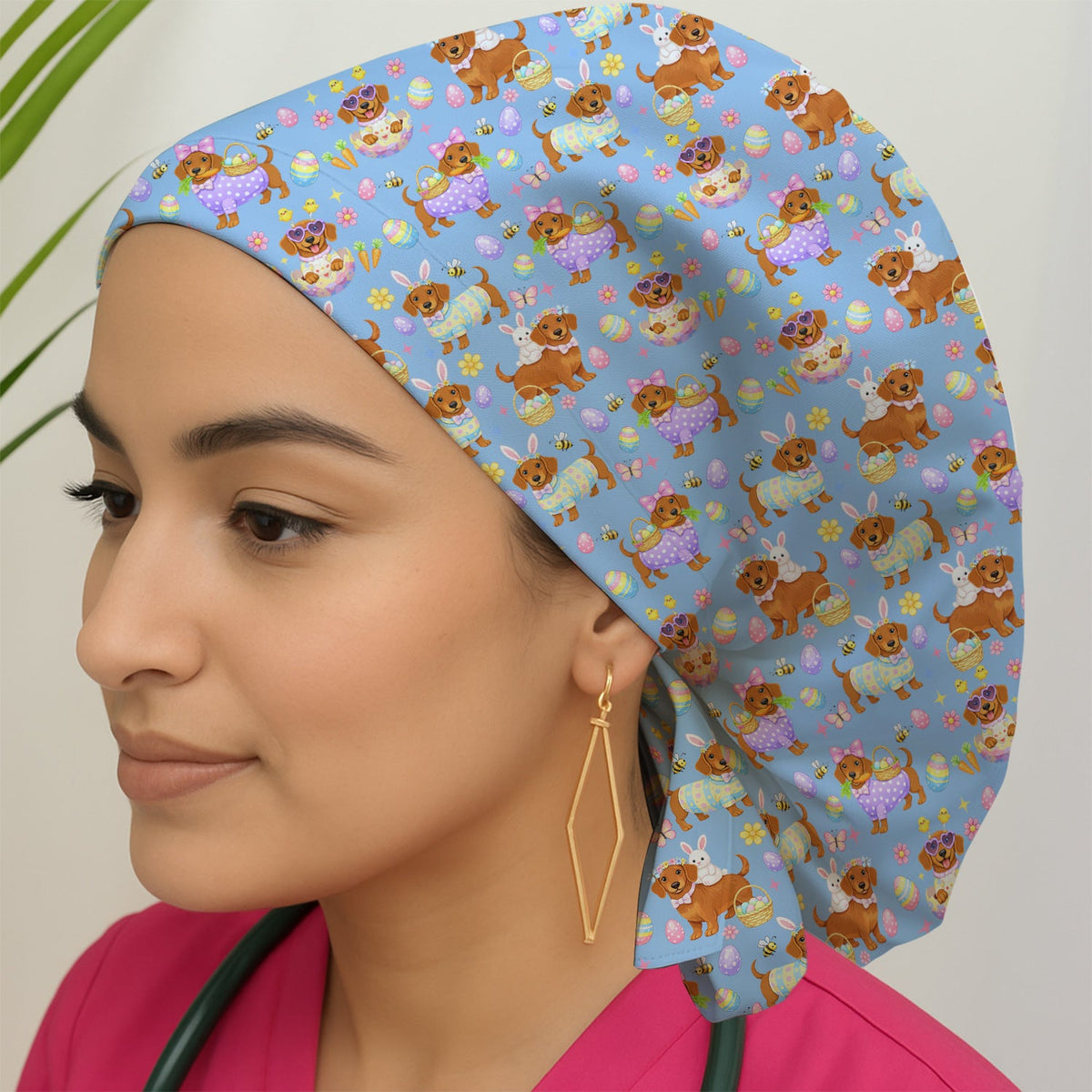 Easter Dachshund Scrub Cap