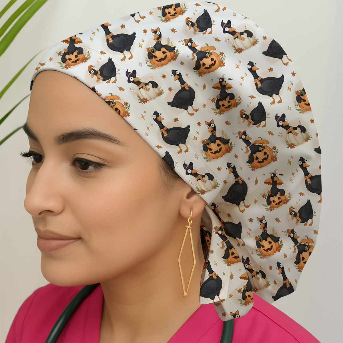 Pumpkin Black Goose Scrub Cap