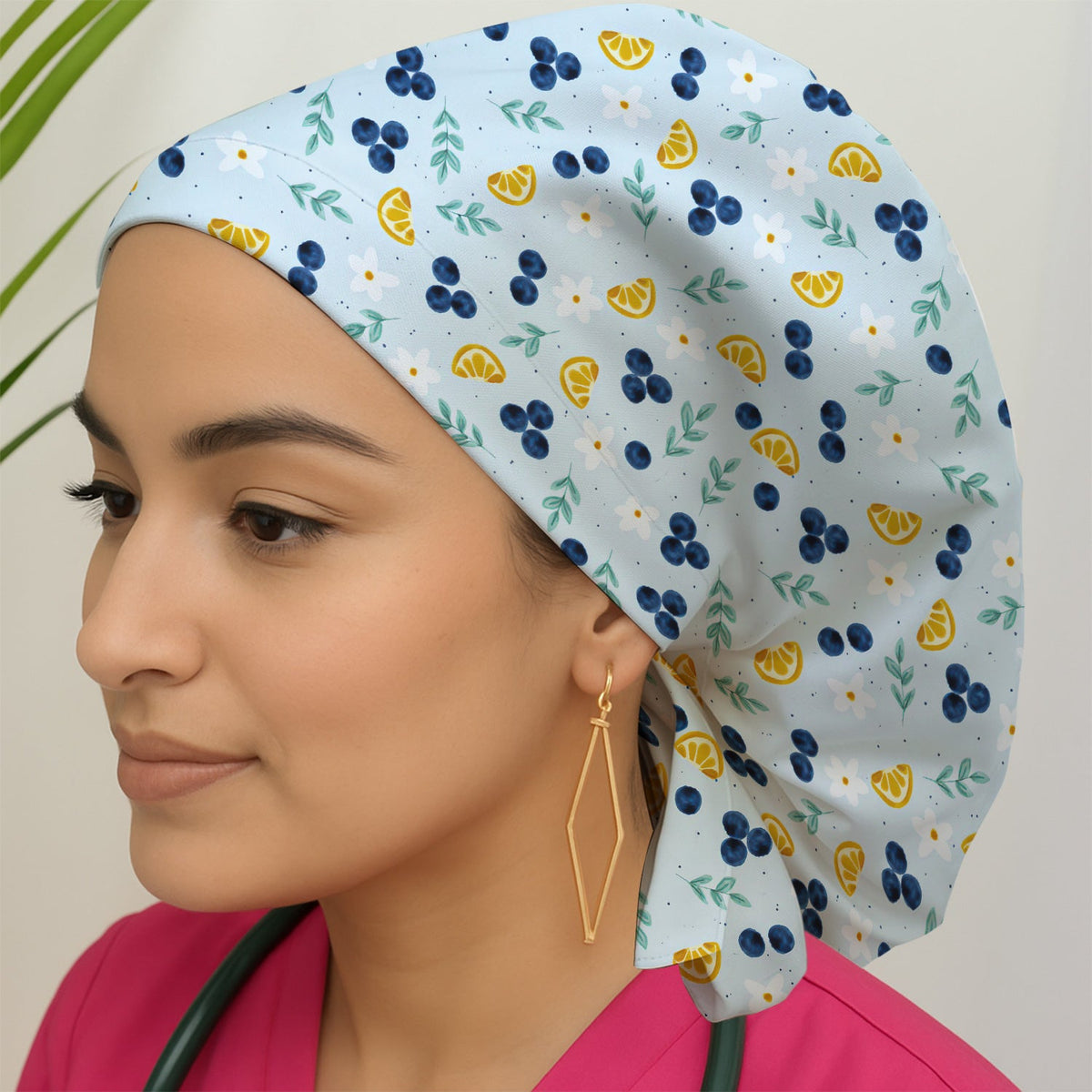 Blueberry Lemon Daisy Scrub Cap