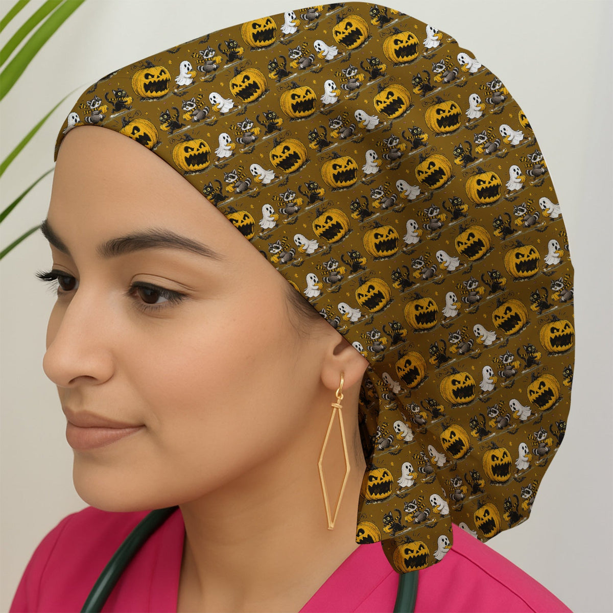Spooky Woodland Critters Scrub Cap