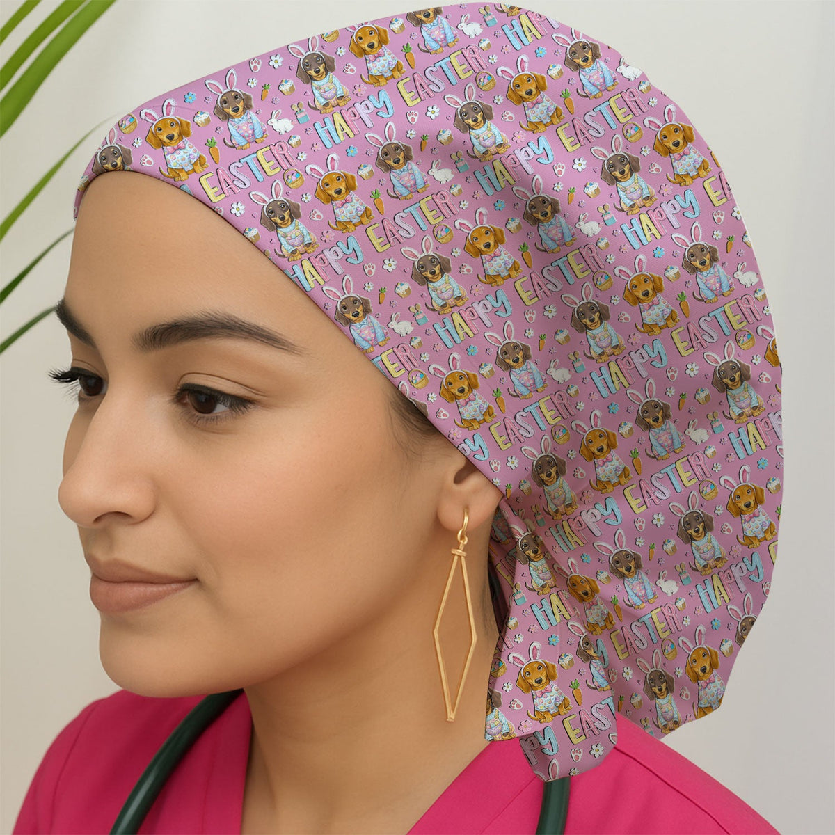 Dachshund Puppy Scrub Cap - Easter Gift For Nurse