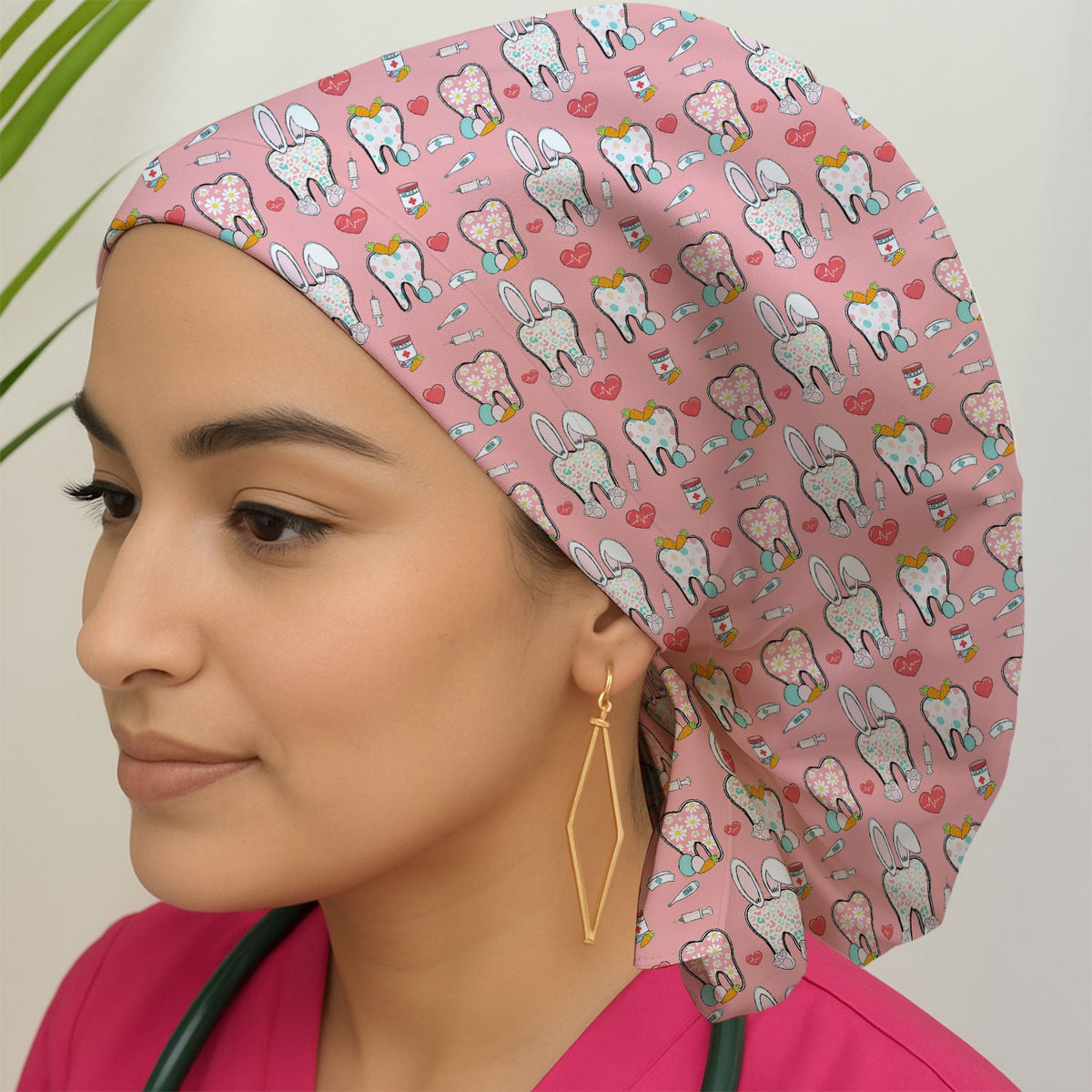 Easter Bunny Dentist Scrub Cap