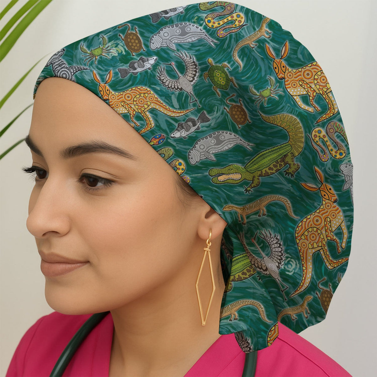 Crocodile Turtle Snake Scrub Cap