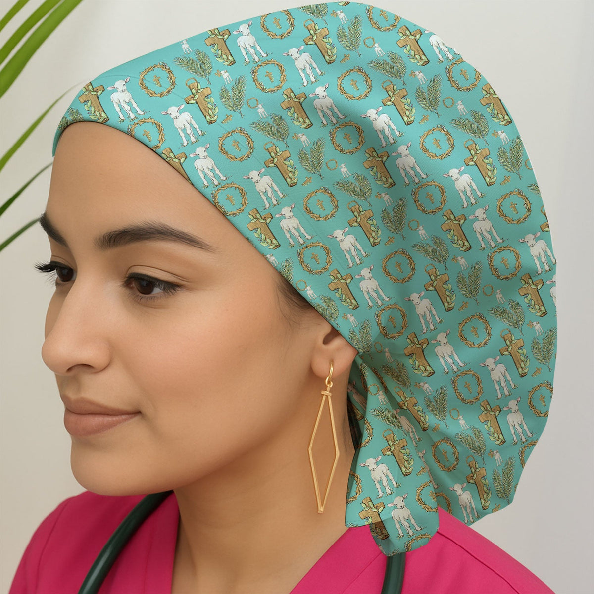 Faith Lamb Cross Scrub Cap