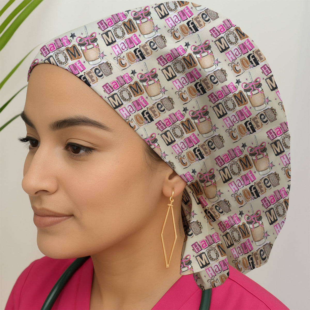 Half Mom Half Coffee Scrub Cap