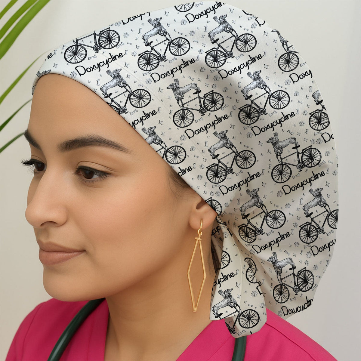 Doxycycline Dog Bicycle Scrub Cap