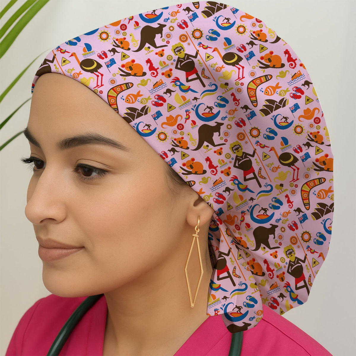 Indigenous Inspired Icon Scrub Cap For Nurse