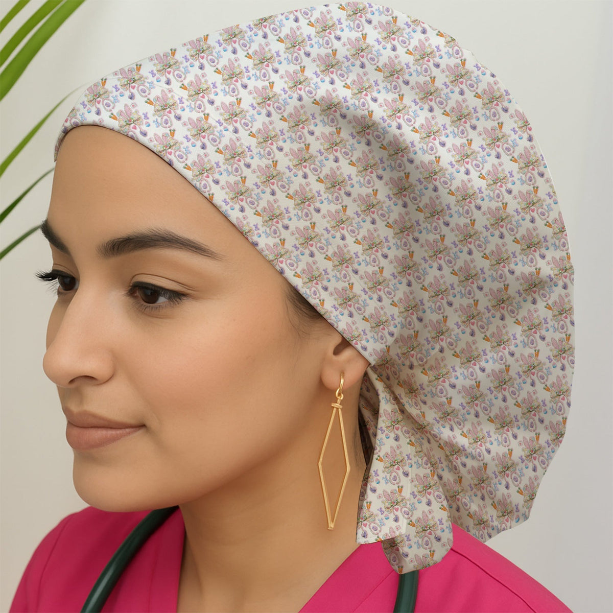 Bunny Stethoscope Scrub Cap - Easter Gift For Nurse
