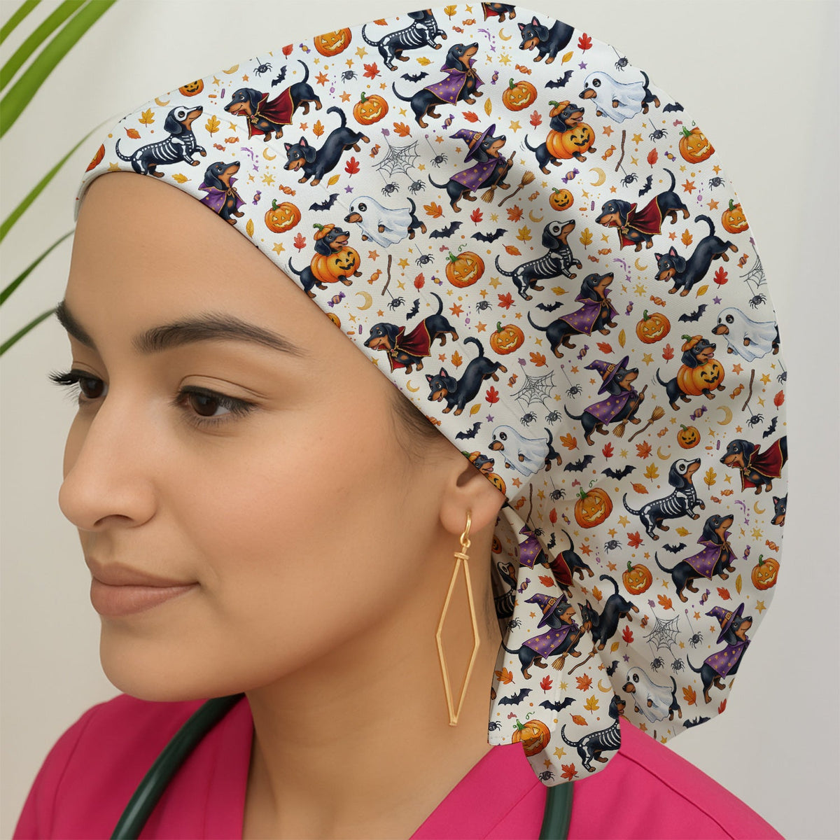 Halloween Dachshund Costume Scrub Cap