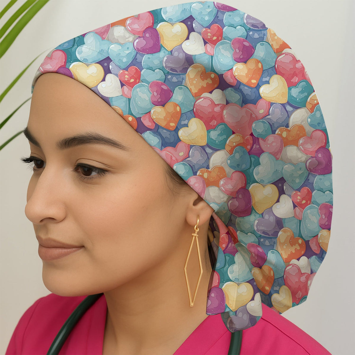Sweet Valentine Heart Pediatric Scrub Cap