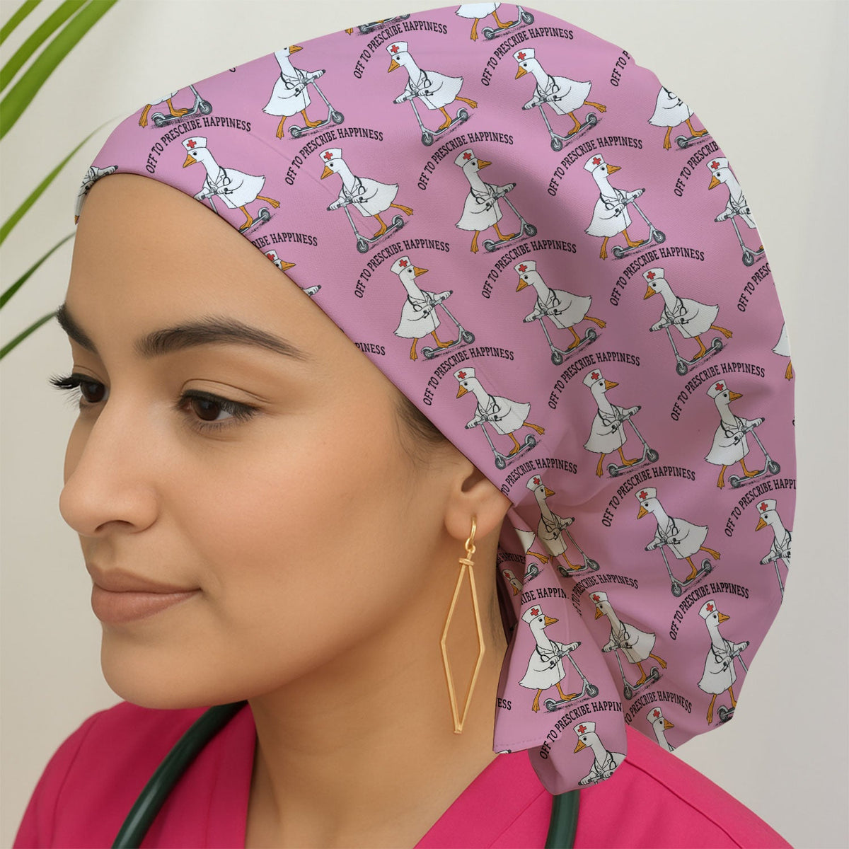 Goose Scooter Nurse Scrub Cap
