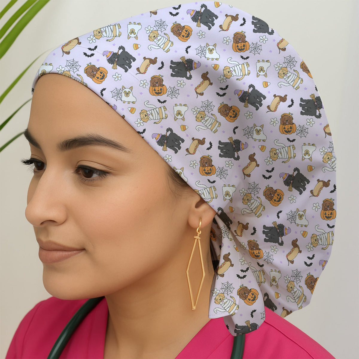 Halloween Costumed Pets Scrub Cap