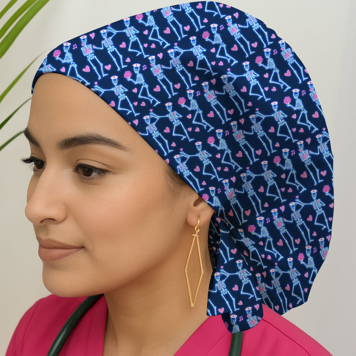 Skeleton Heart Scrub Cap