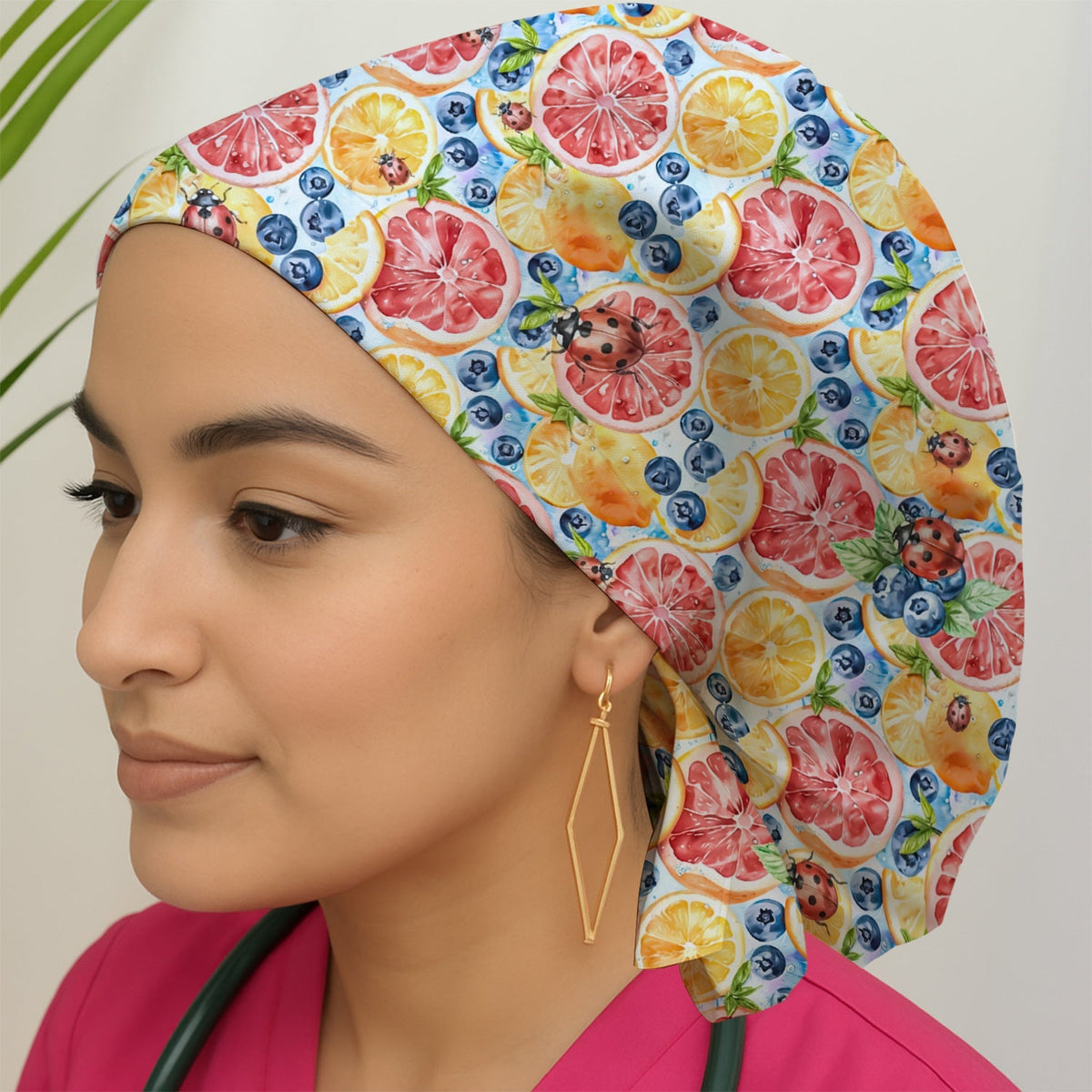 Citrus Berry Ladybug Scrub Cap