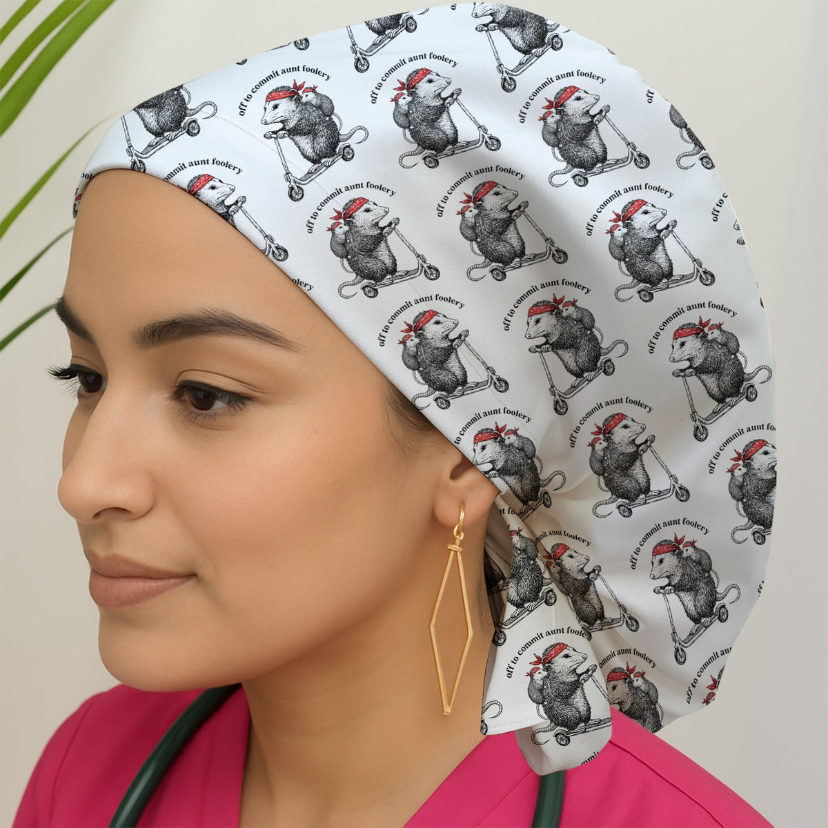 Aunt Foolery Opossum Scrub Cap