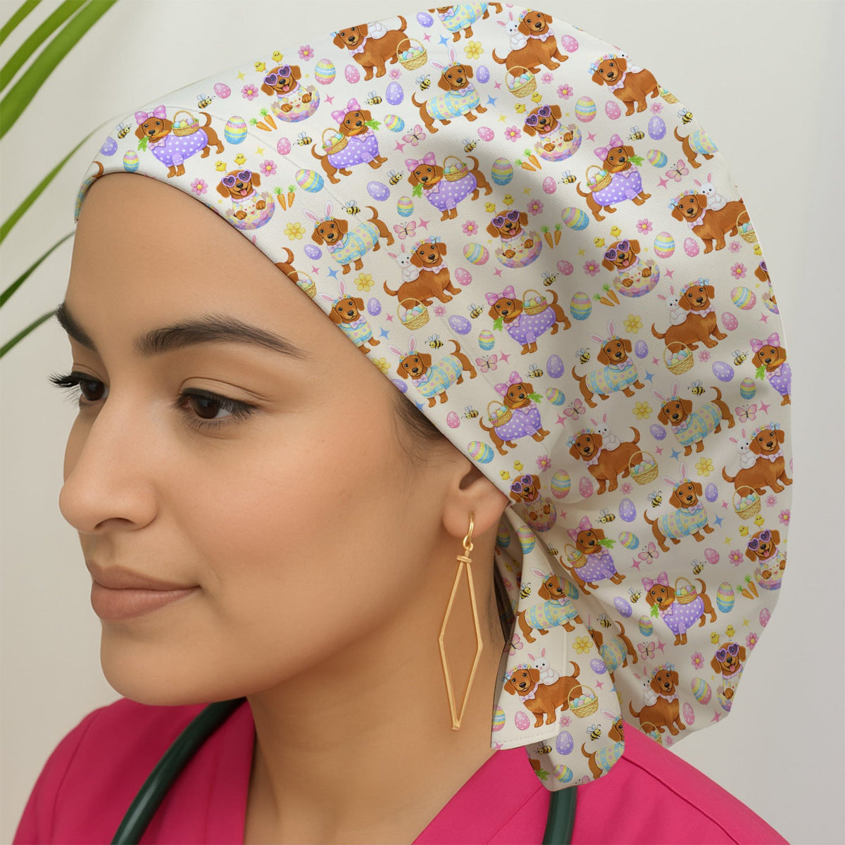 Easter Dachshund Scrub Cap