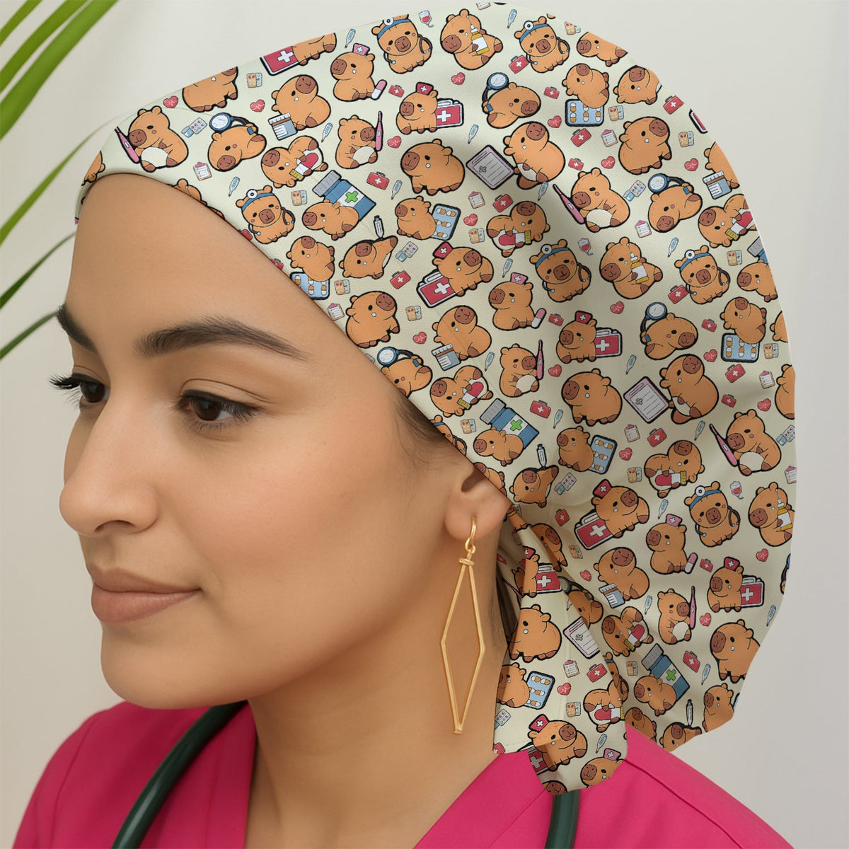 Capybara Stethoscope Medical Tools Scrub Cap