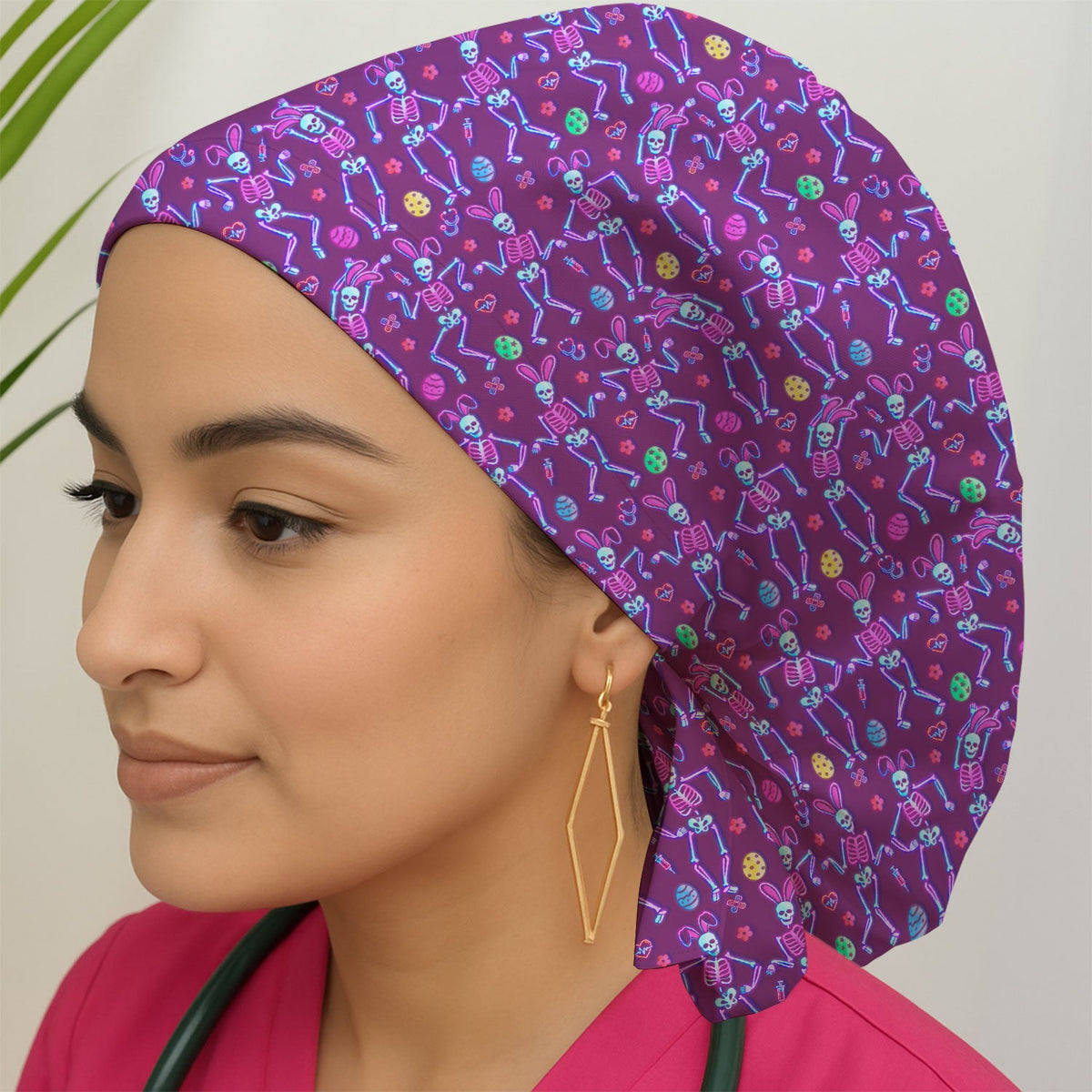 Neon Skeleton Scrub Cap - Easter Gift