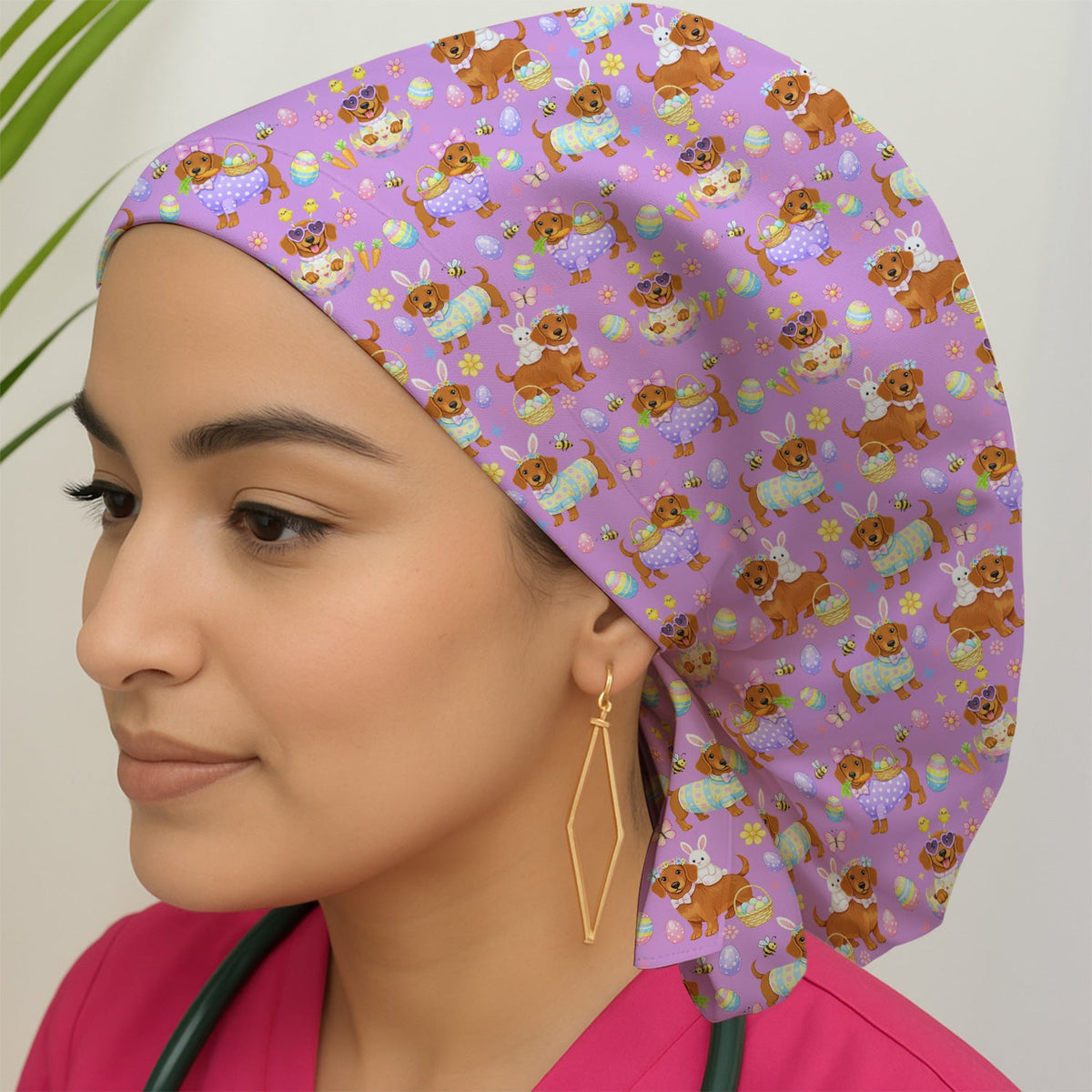 Easter Dachshund Scrub Cap