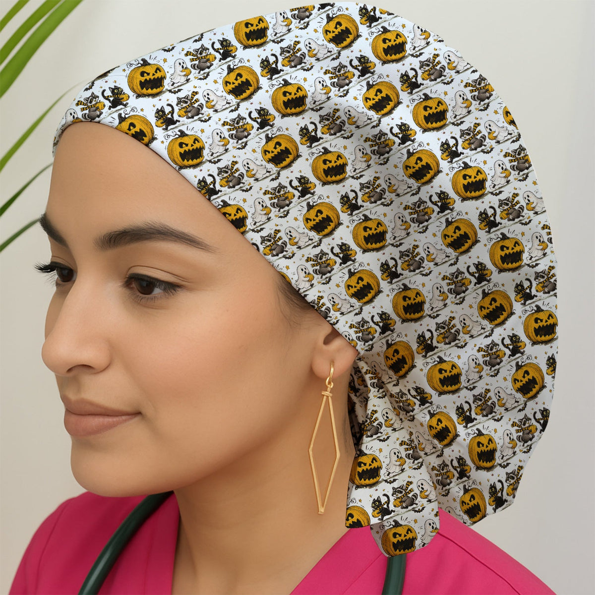 Spooky Woodland Critters Scrub Cap