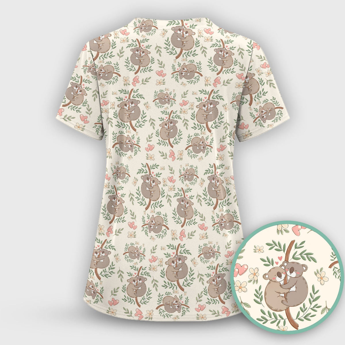 Koala Love Nurse Scrub Top