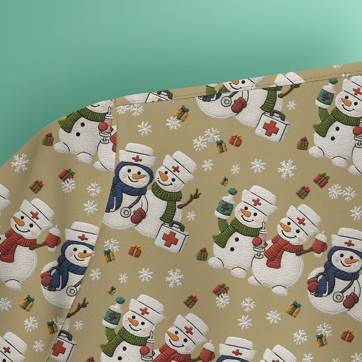 Snowman Nurse Scrub Top - Christmas Gift