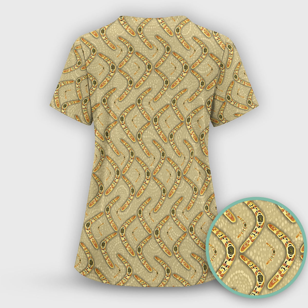 Aboriginal Boomerang Nurse Scrub Set