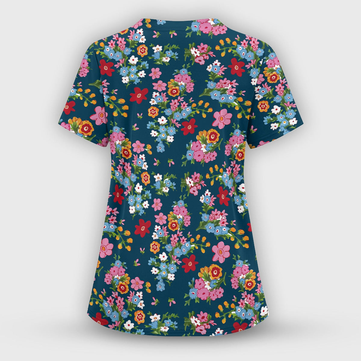 Vintage Floral Bouquet Nurse Scrub Set