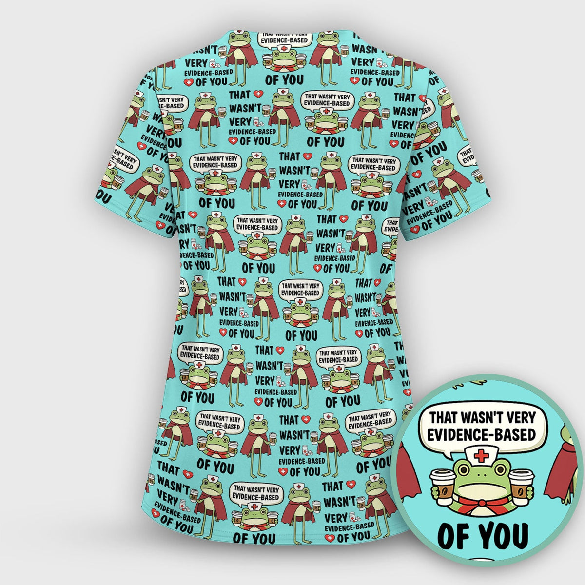 Funny Frog Nurse Quote Medical Pattern, Women's Scrub Set