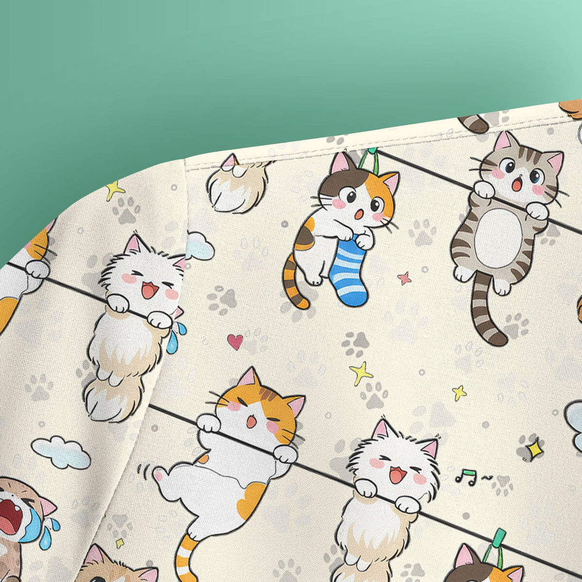 Cats With Cute Expressions Nurse Scrub Top