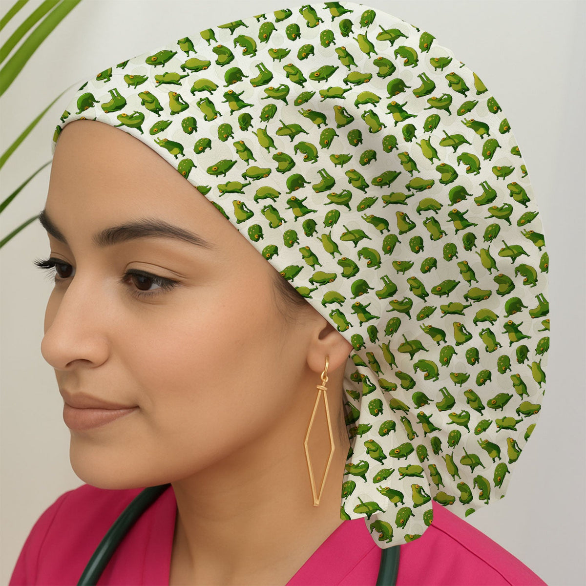 Frog Cartoon Scrub Cap