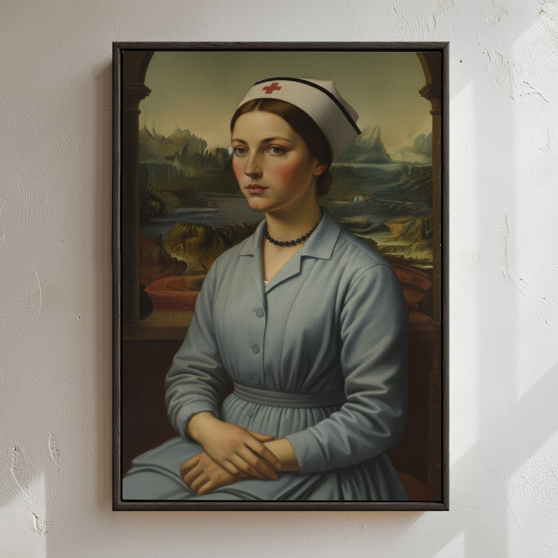 Vintage Nurse Mona Lisa Parody Canvas