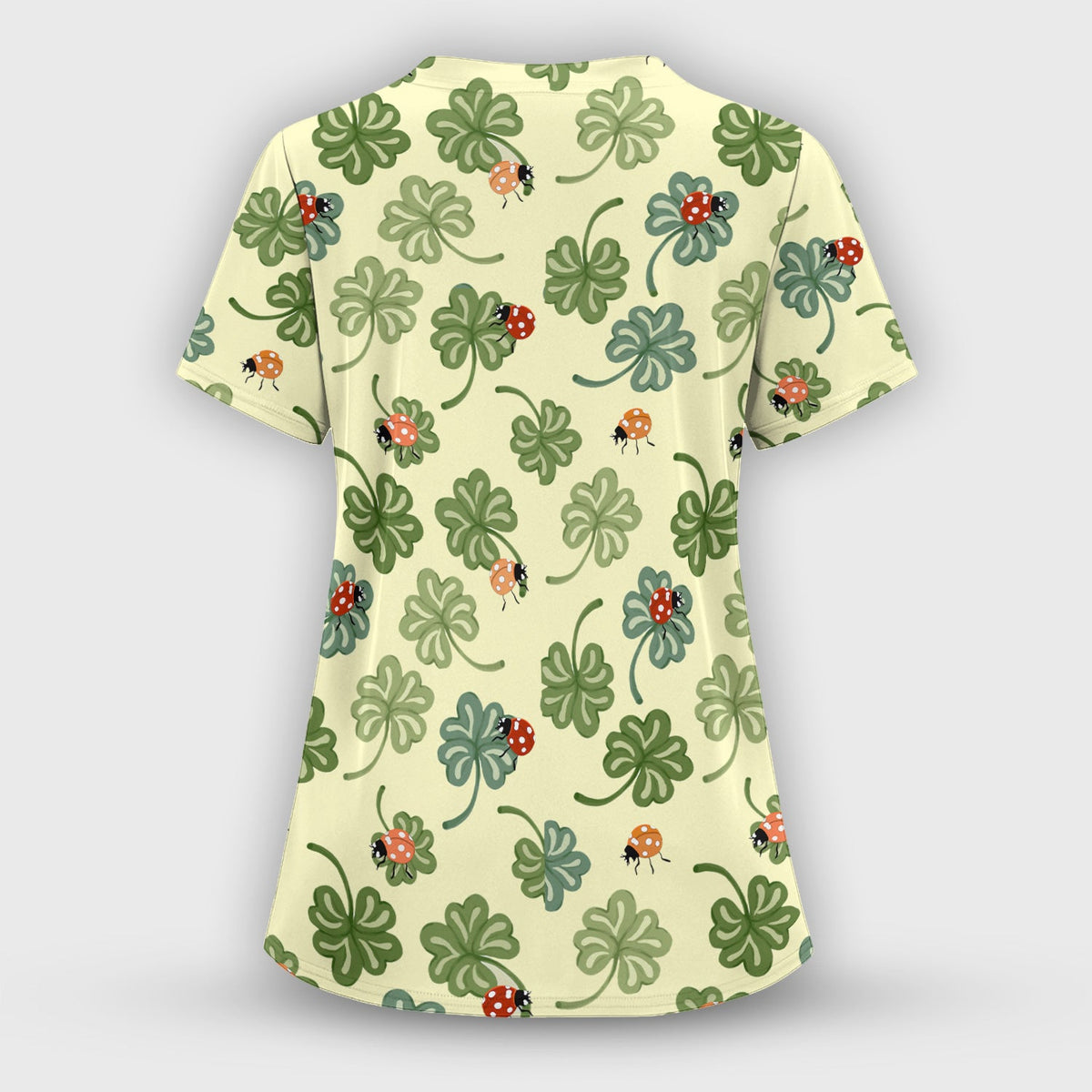 Clover And Ladybug Lucky Garden Nurse Scrub Top