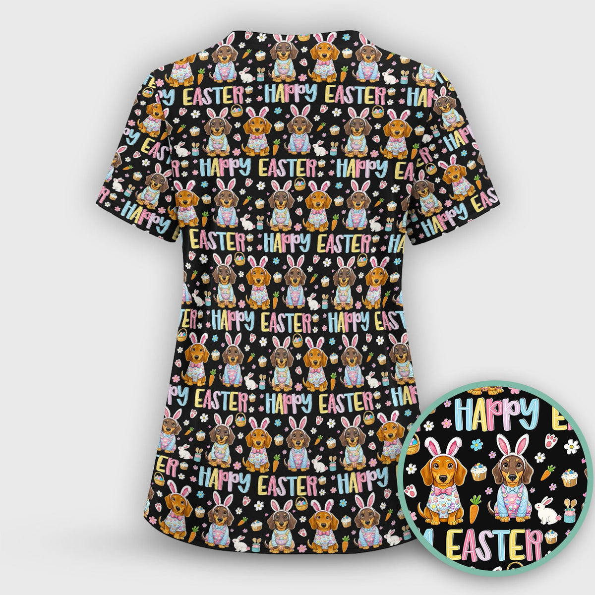 Dachshund Puppy Nurse Scrub Set - Easter Gift