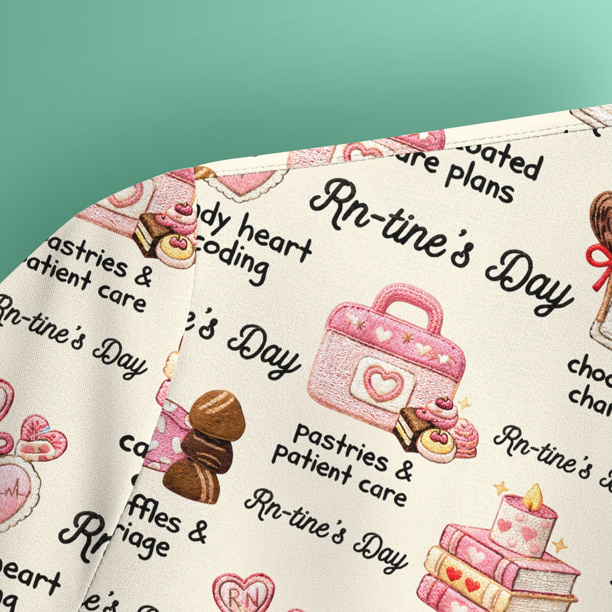 RN Sweets Valentine Stethoscope Nurse Scrub Top