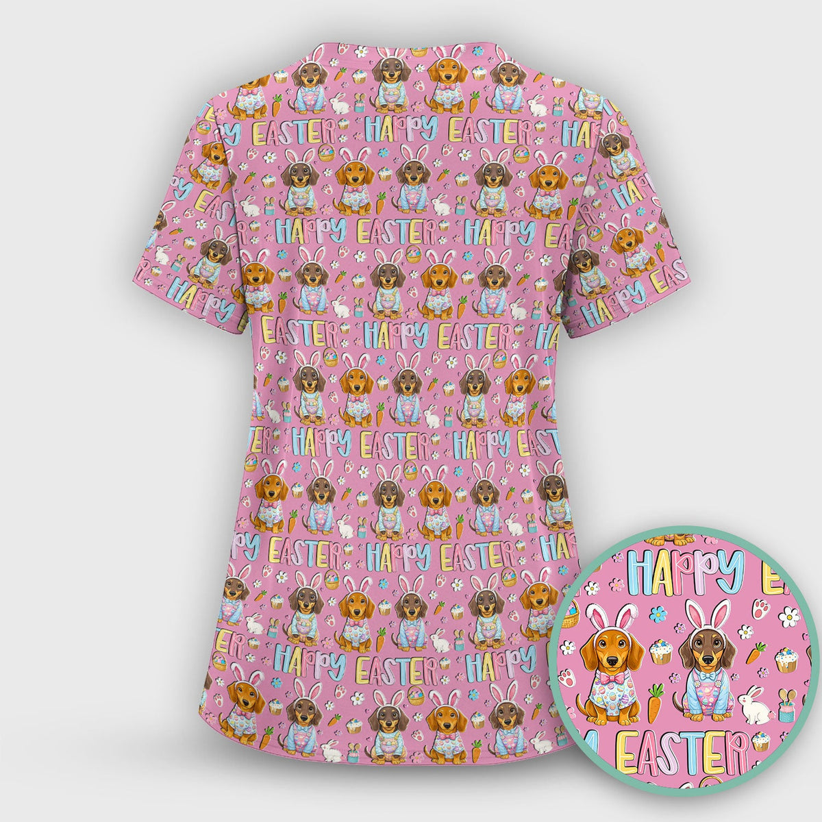 Dachshund Puppy Nurse Scrub Set - Easter Gift