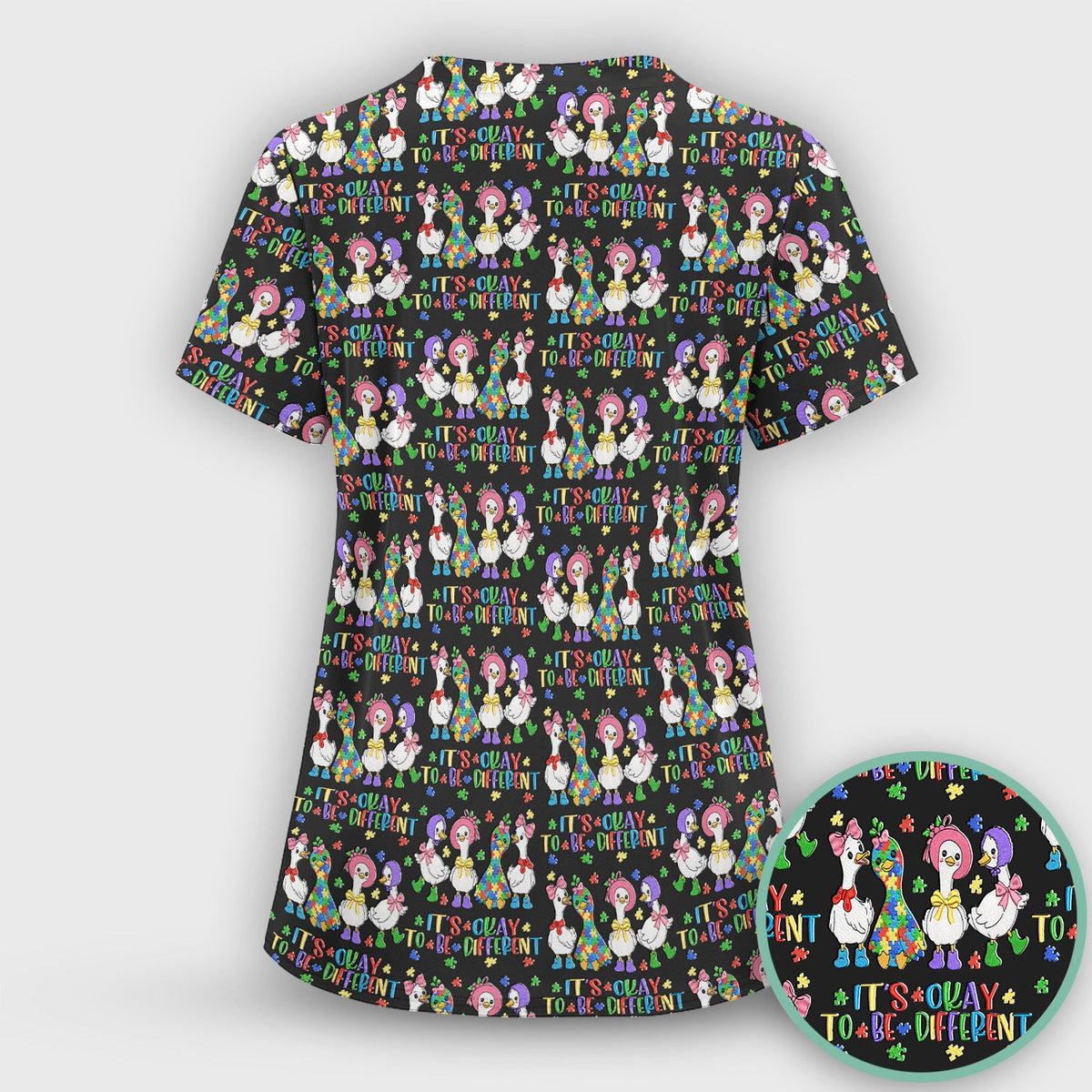 It's Okay To Be Different Duck Nurse Scrub Top