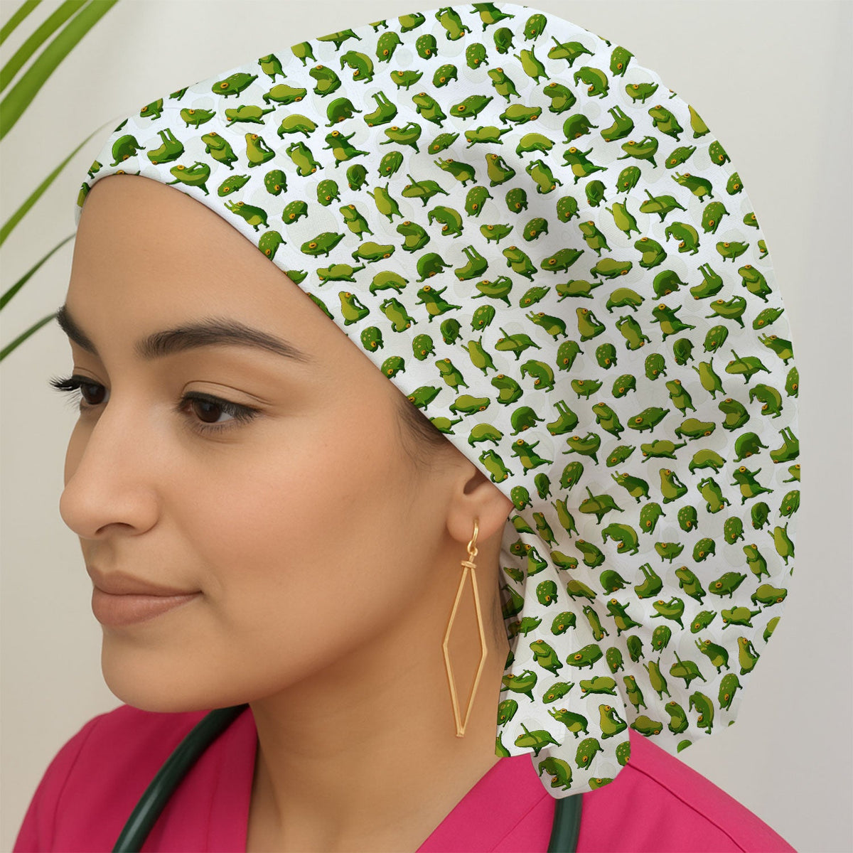 Frog Cartoon Scrub Cap