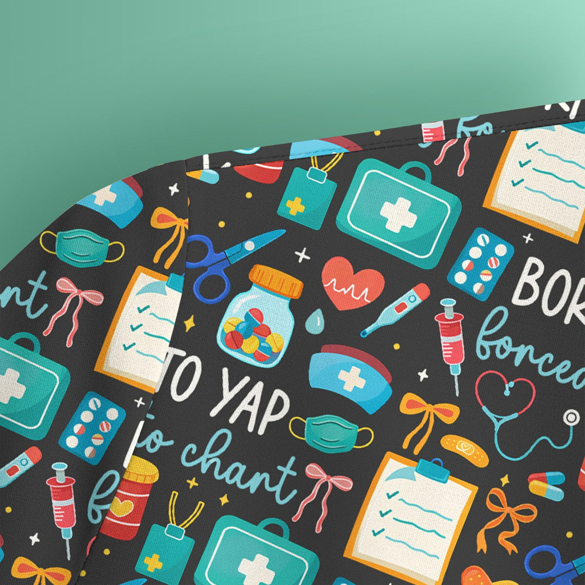 Born To Yap Medical Tools Nurse Scrub Top