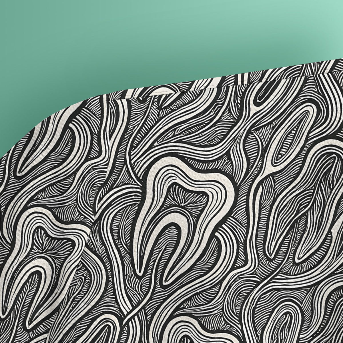 Dental Tooth Line Art Nurse Scrub Top