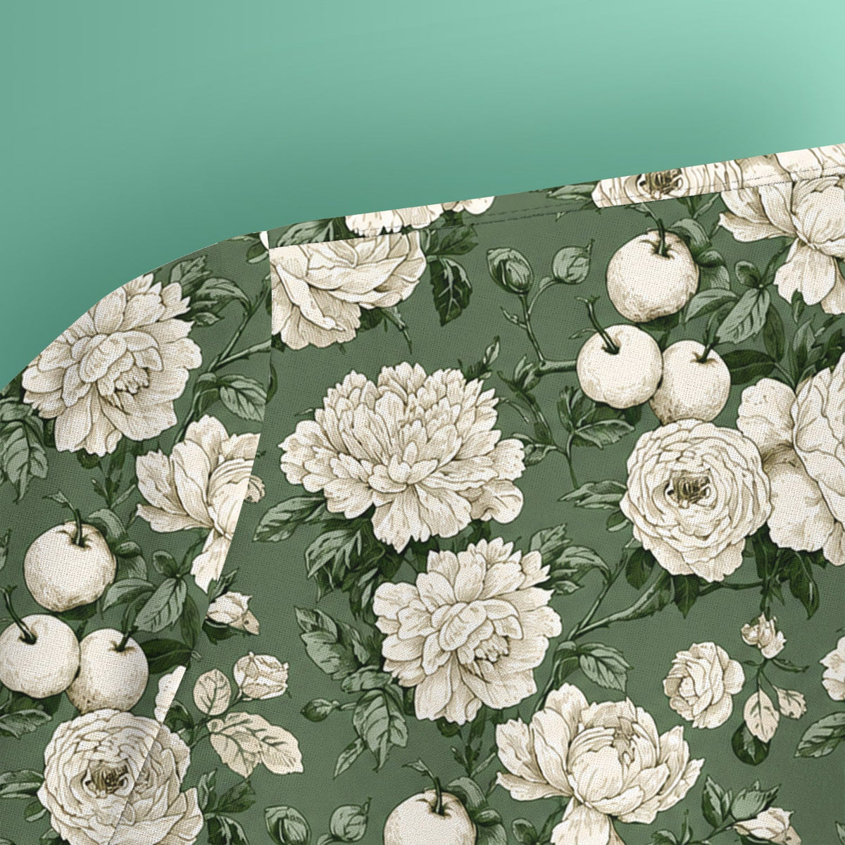 Elegant White Rose Garden Nurse Scrub Top