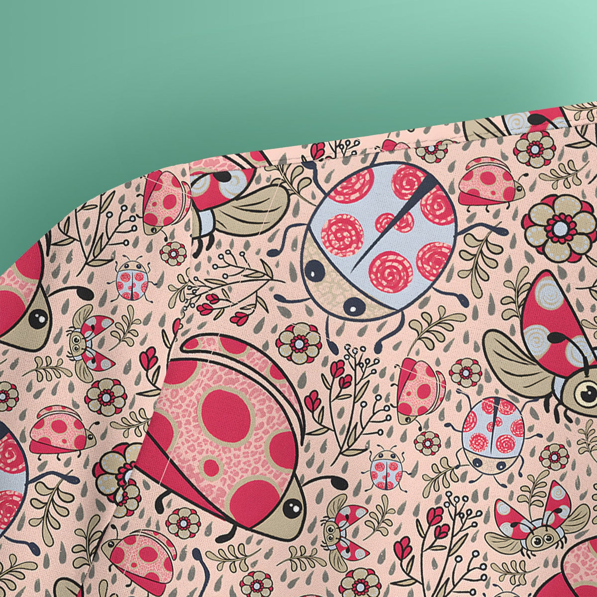 Ladybug Rain Garden Nurse Scrub Top